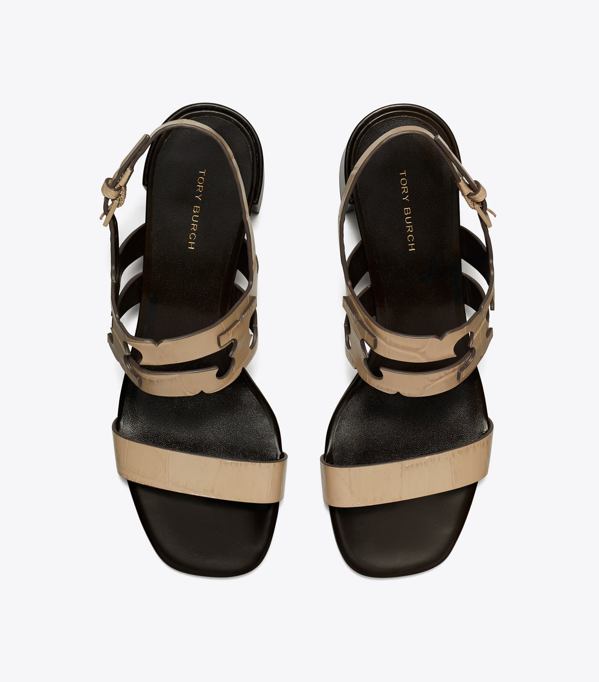 Tory Burch Ines Heeled Sandal - Stormy Gray / Coconut