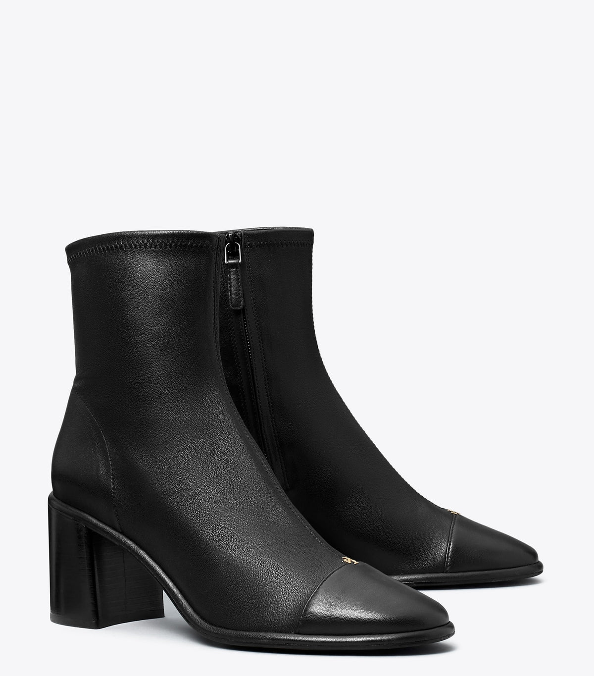 Tory Burch Cap-Toe Heeled Ankle Boot - Perfect Black