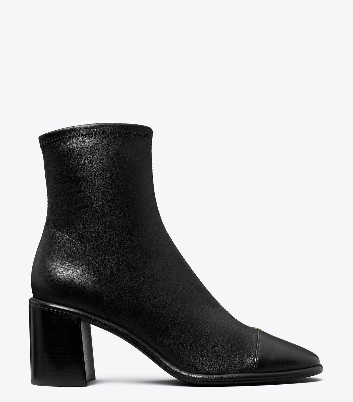 Tory Burch Cap-Toe Heeled Ankle Boot - Perfect Black
