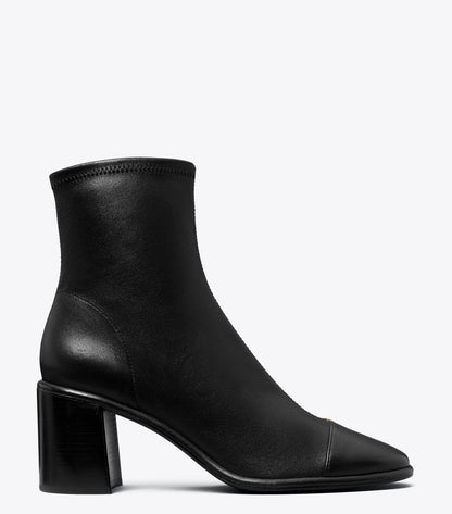 Tory Burch Cap-Toe Heeled Ankle Boot - Perfect Black