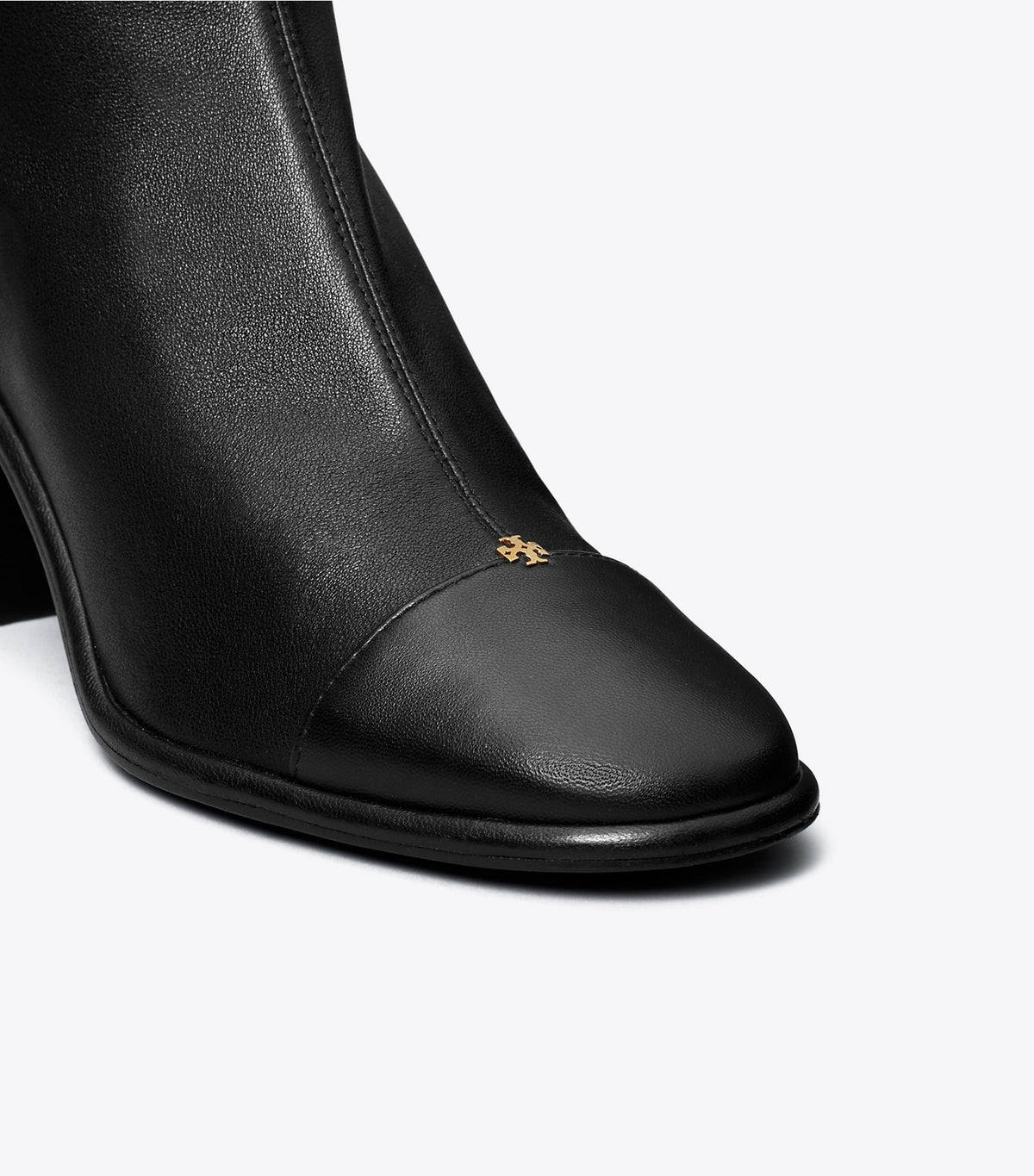 Tory Burch Cap-Toe Heeled Ankle Boot - Perfect Black