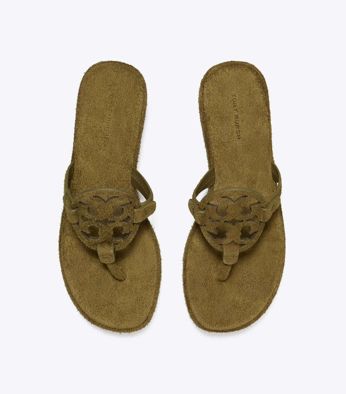 Tory Burch Miller Suede Wedge Sandal - Wild Olive