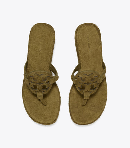Tory Burch Miller Suede Wedge Sandal - Wild Olive