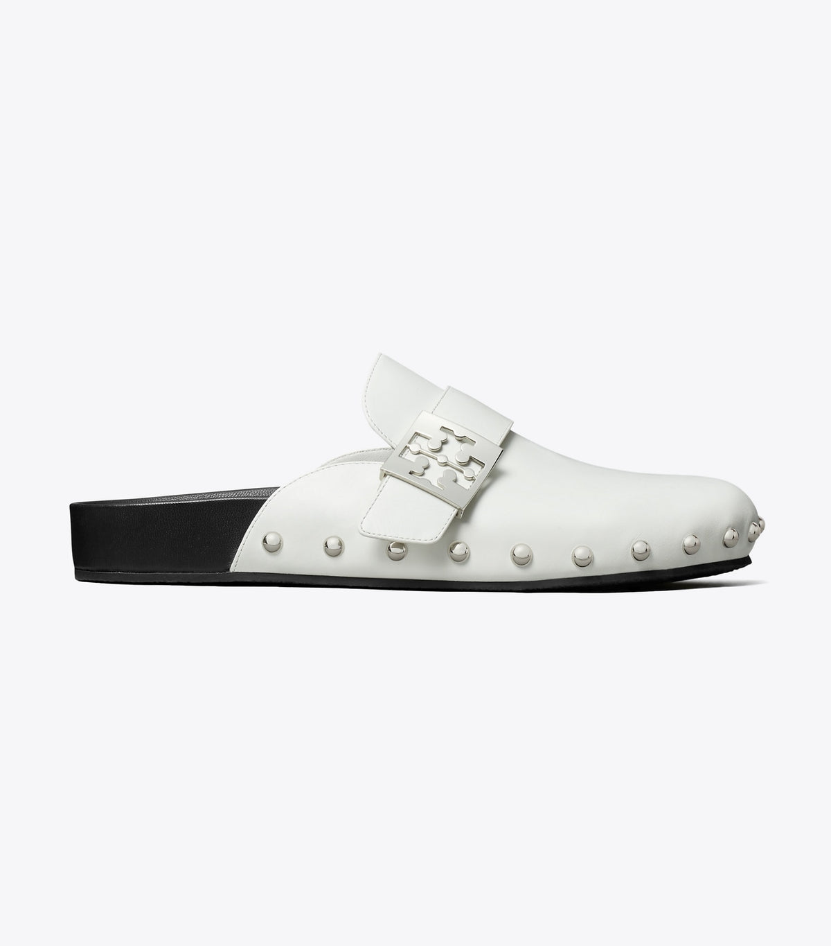 Tory Burch Mellow Studded Mule - White / Silver