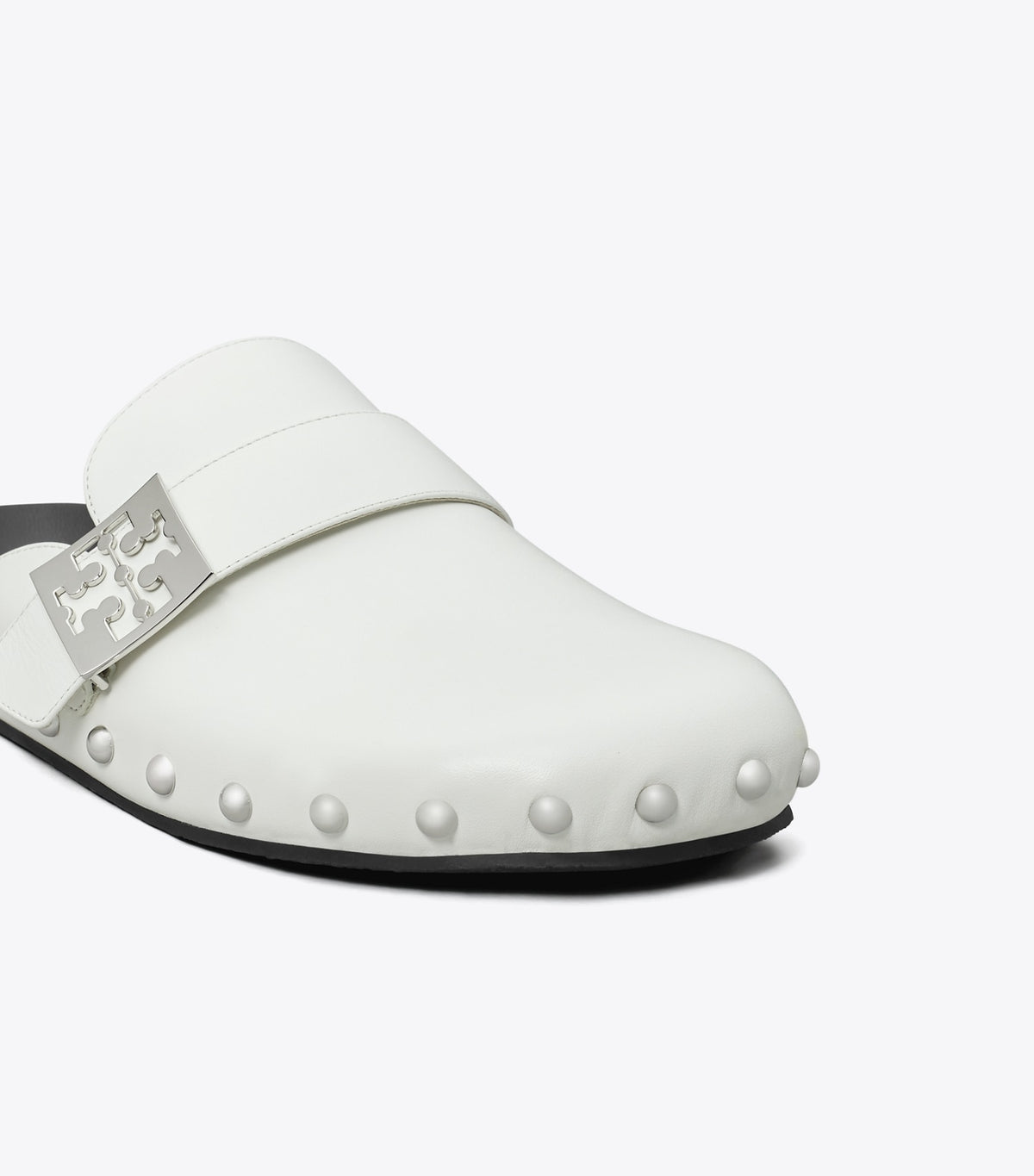 Tory Burch Mellow Studded Mule - White / Silver