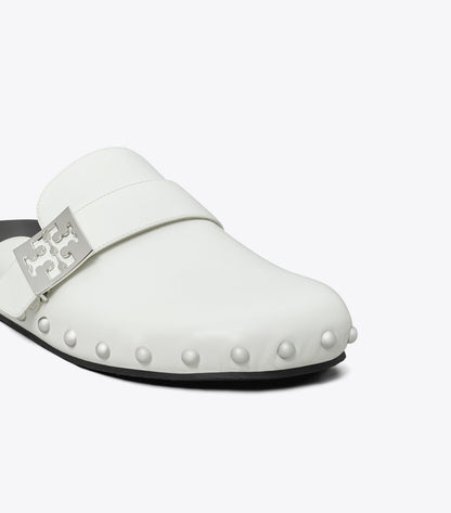 Tory Burch Mellow Studded Mule - White / Silver