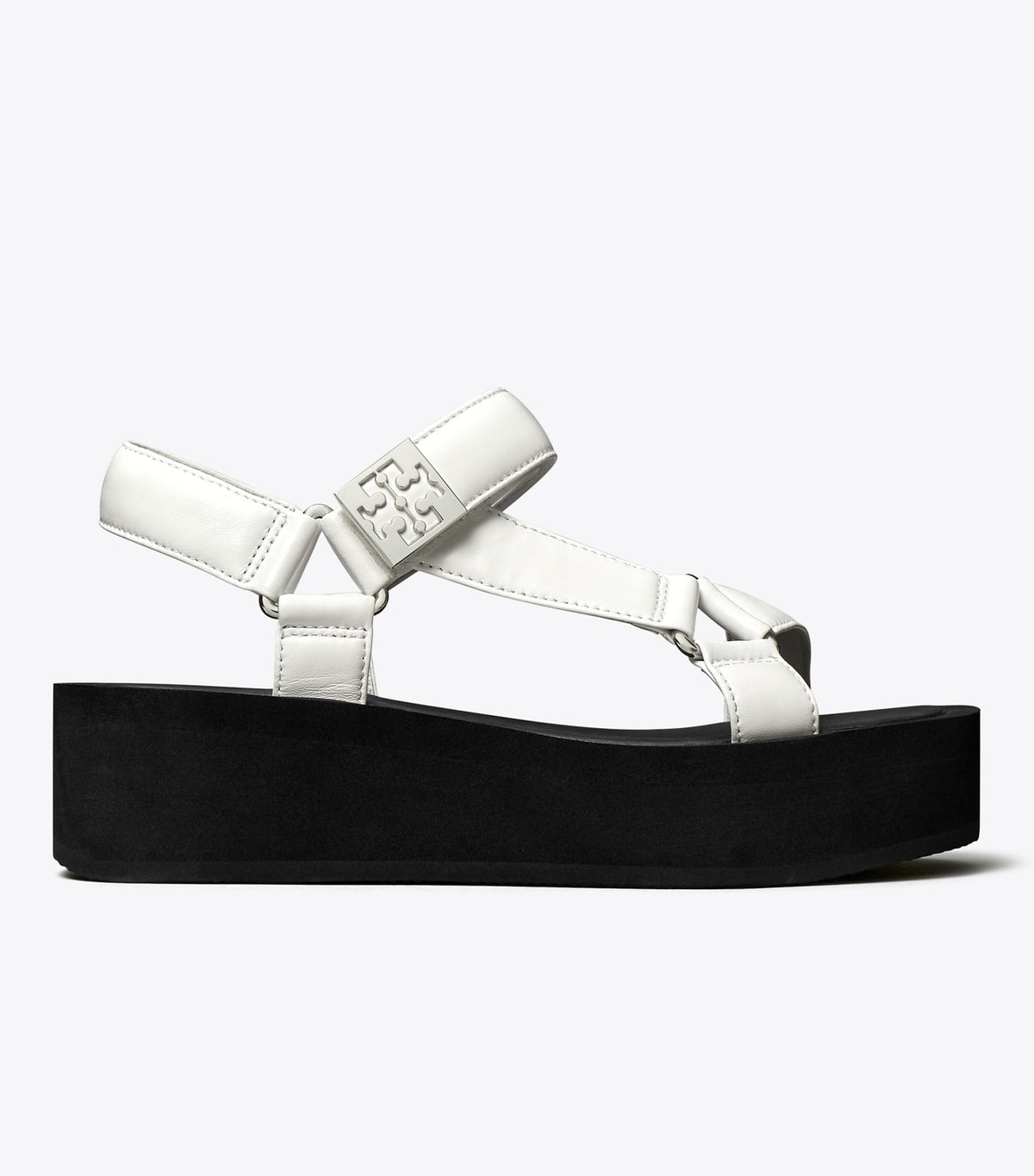 Tory Burch Mellow Platform Sandal - Optic White / Silver / Perfect Black