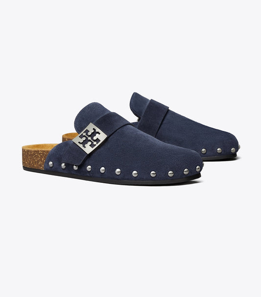 Tory Burch Mellow Studded Mule - New Navy / Silver