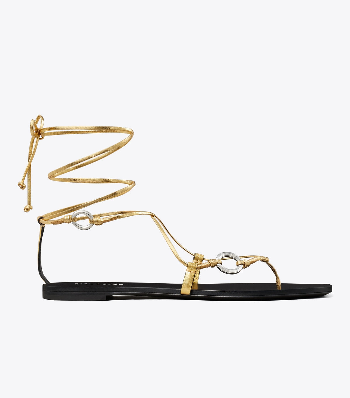 Tory Burch Linked Lace-Up Sandal - Gold Leaf