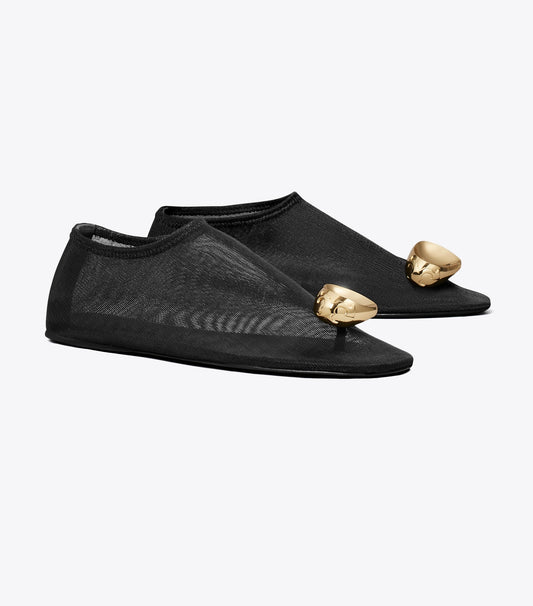 Tory Burch Patos Mesh Flat - Black / Gold