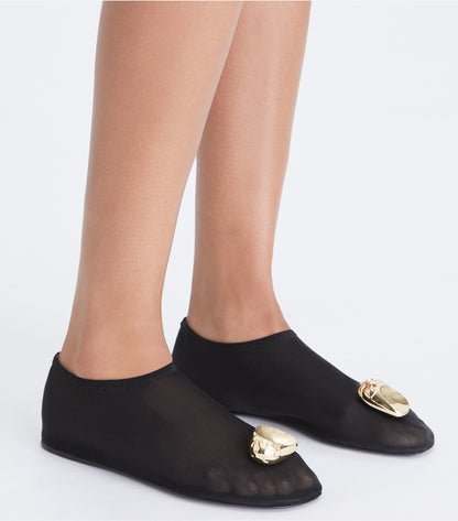 Tory Burch Patos Mesh Flat - Black / Gold