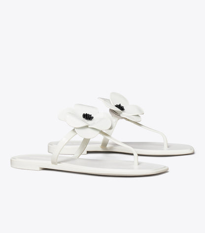 Tory Burch Flower Jelly Sandal - Off White
