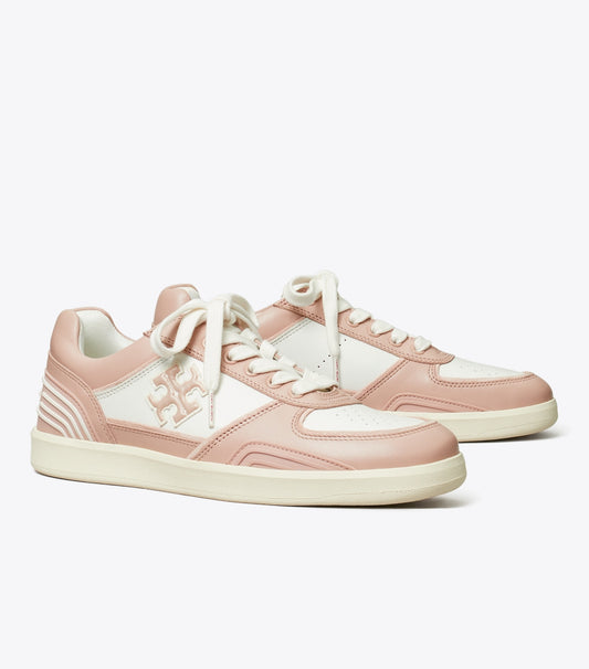 Tory Burch Clover Court Sneaker - White / Shell Pink