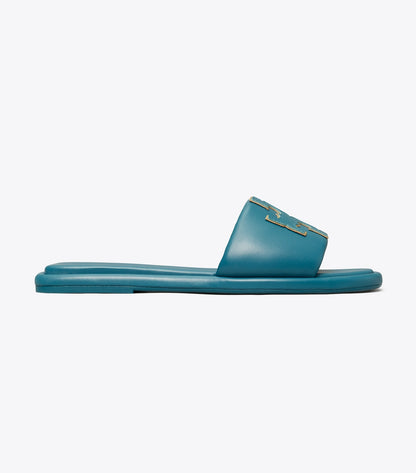 Tory Burch Double T Sport Slide - Brisk Blue / Gold