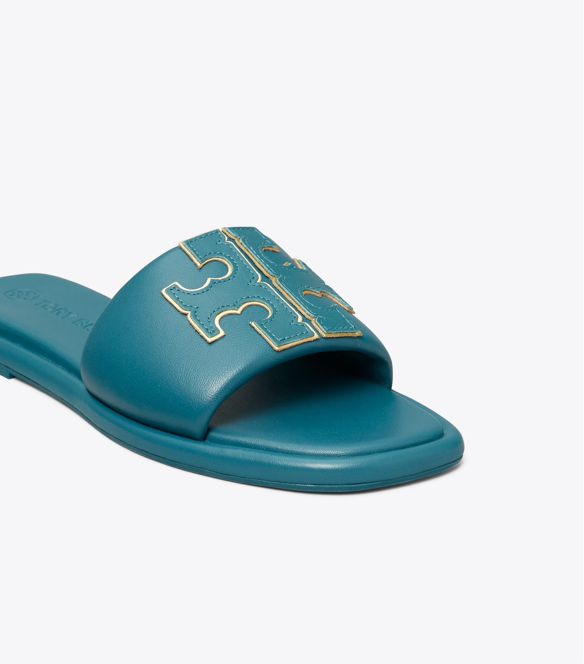 Tory Burch Double T Sport Slide - Brisk Blue / Gold