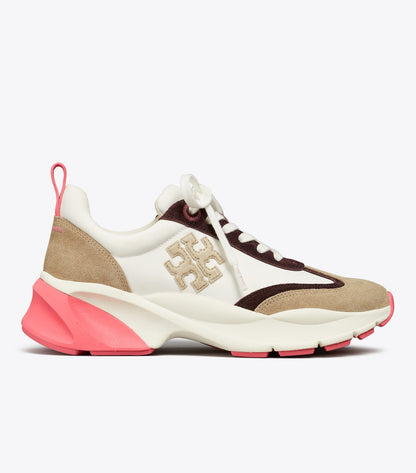 Tory Burch Good Luck Trainer - New Ivory / Taupe / Pink