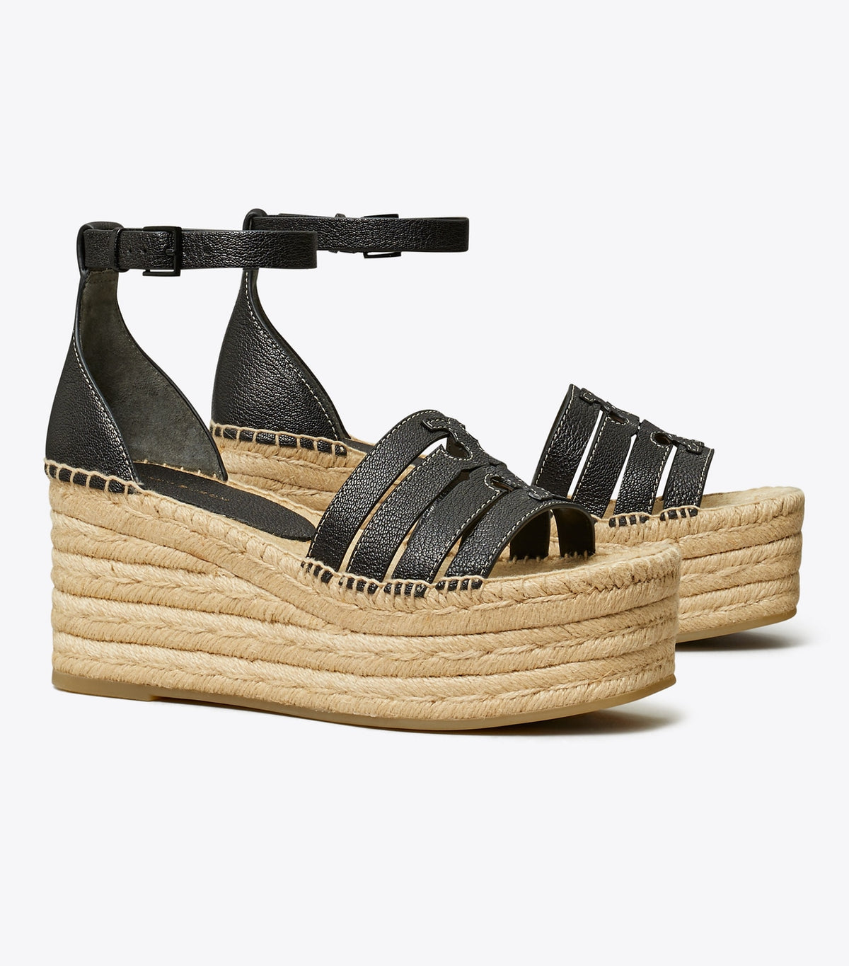 Tory Burch Ines Espadrille Wedge Sandal - Perfect Black