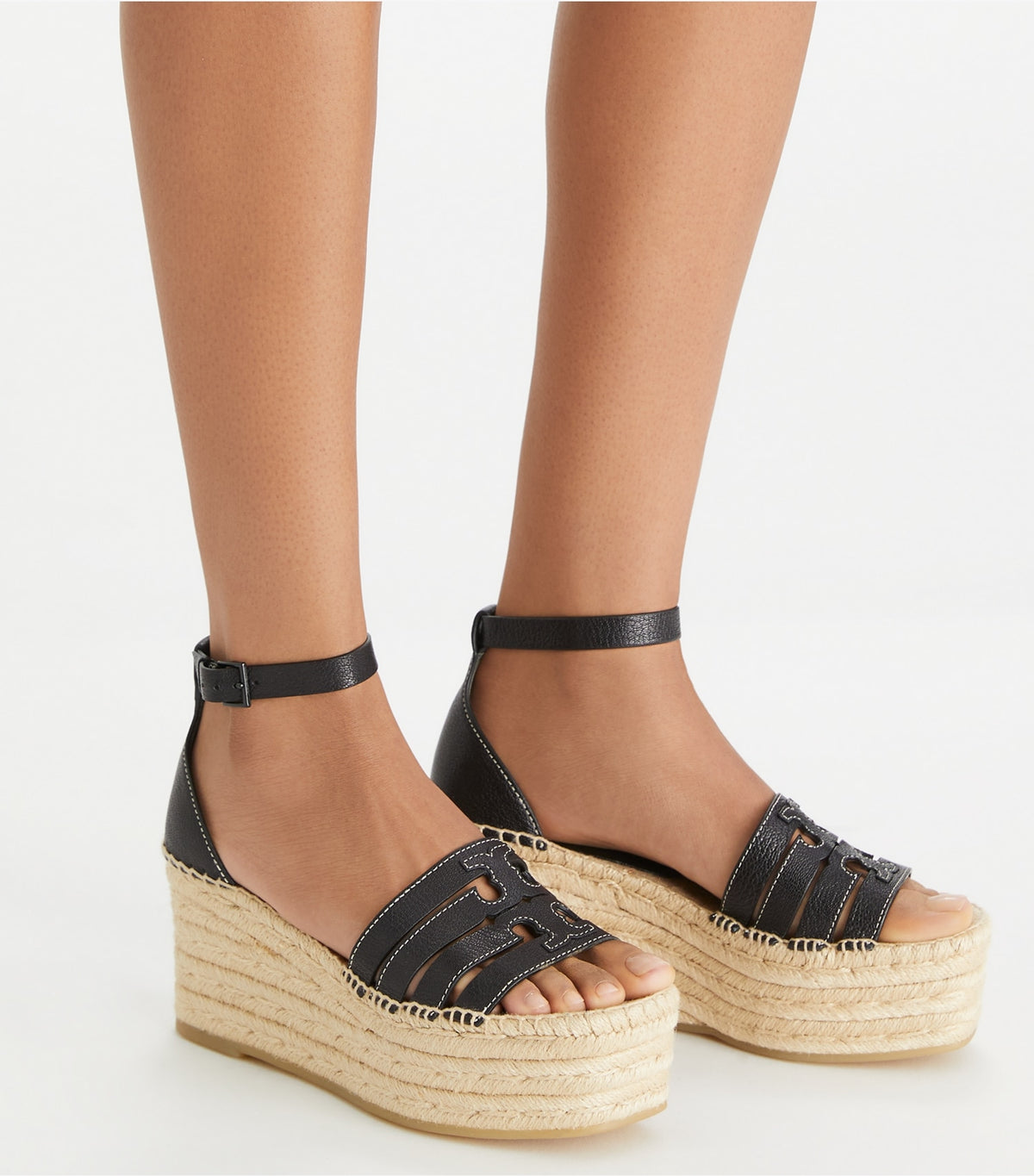 Tory Burch Ines Espadrille Wedge Sandal - Perfect Black