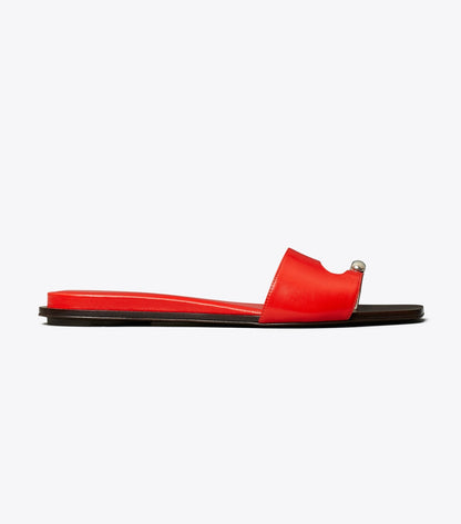 Tory Burch Pierced Slide - Blazing Red / Silver