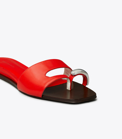 Tory Burch Pierced Slide - Blazing Red / Silver