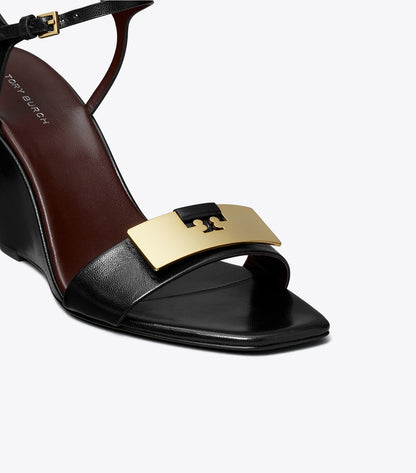 Tory Burch Gigi Wedge Sandal - Perfect Black / Gold