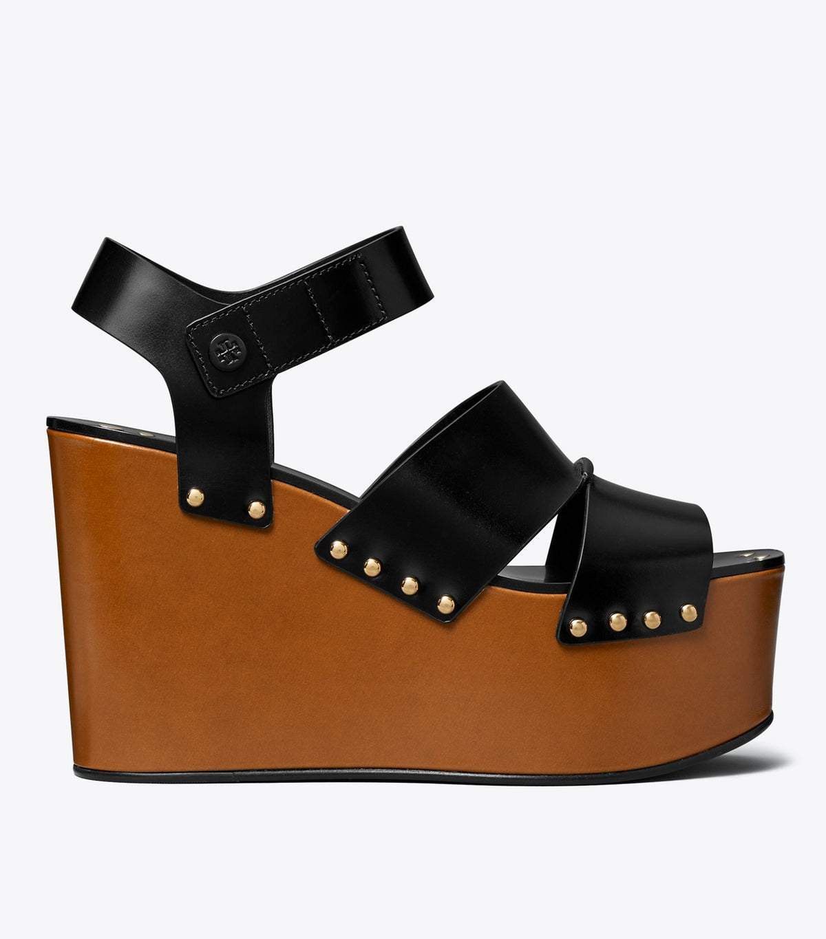 Tory Burch Studded Platform Wedge - Perfect Black