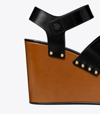 Tory Burch Studded Platform Wedge - Perfect Black