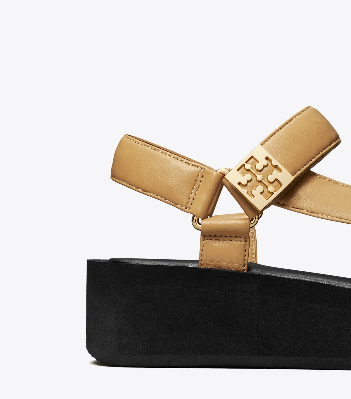 Tory Burch Mellow Platform Sandal - Ginger Shortbread / Gold / Perfect Black