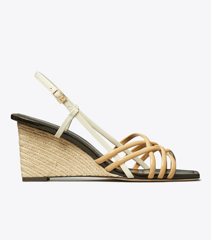 Tory Burch Multi-Strap Espadrille Wedge - Cantucci / Light Cream