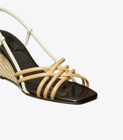 Tory Burch Multi-Strap Espadrille Wedge - Cantucci / Light Cream