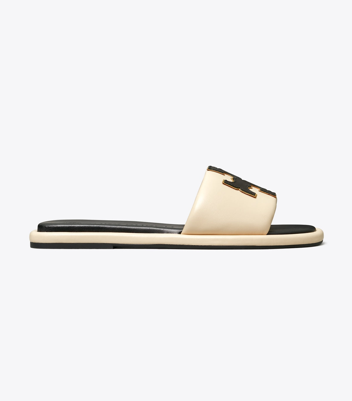 Tory Burch Double T Sport Slide - New Cream / Perfect Black / Gold