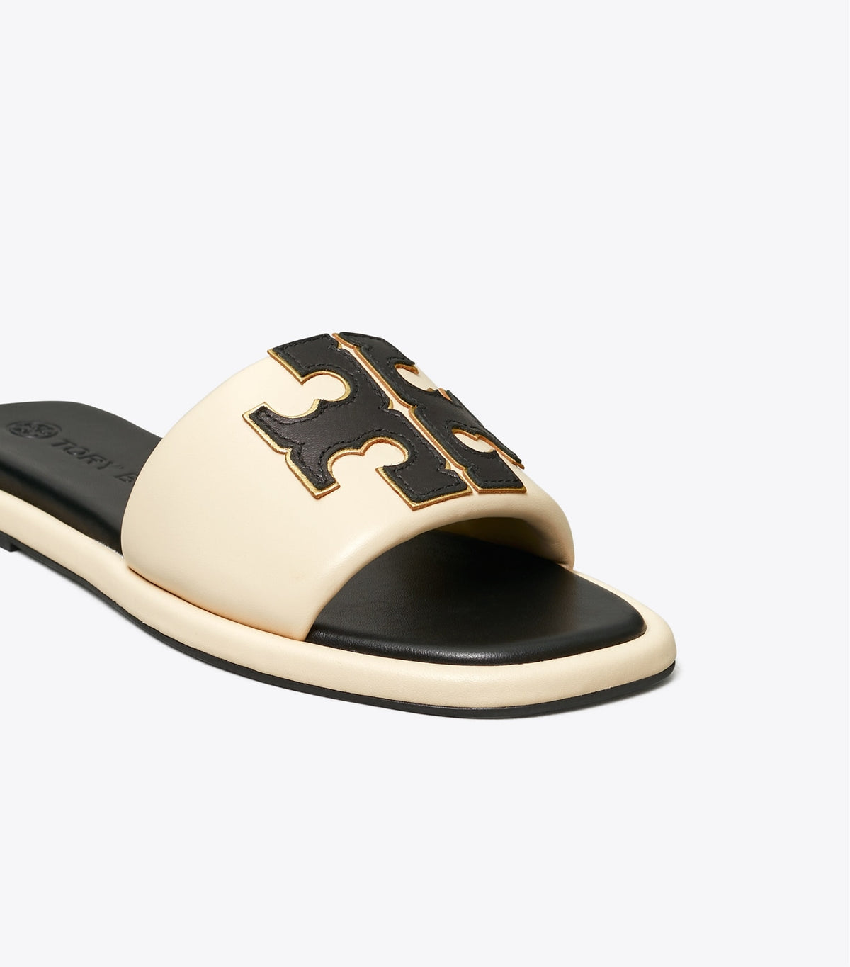 Tory Burch Double T Sport Slide - New Cream / Perfect Black / Gold