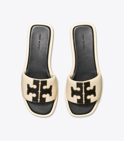 Tory Burch Double T Sport Slide - New Cream / Perfect Black / Gold