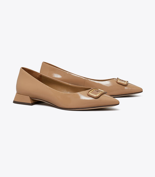 Tory Burch Georgia Pointed Toe Flat - Almond Flour