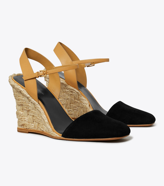 Tory Burch Closed-Toe High Espadrille - Perfect Black