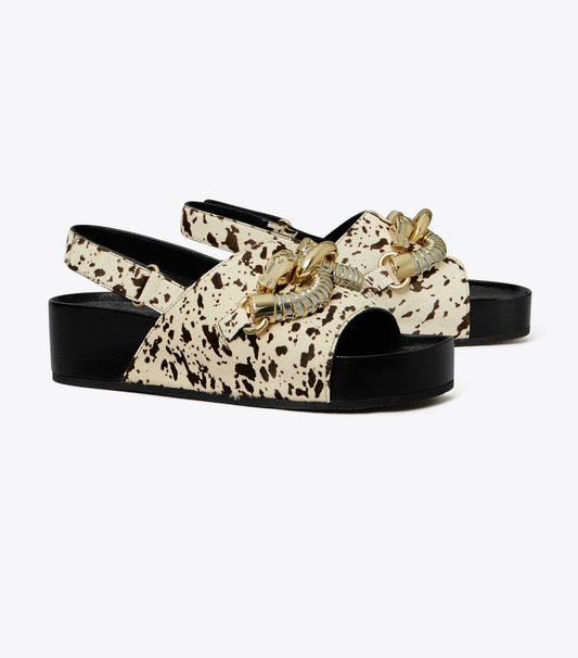 Tory Burch Jessa Platform Sandal - Cow Print / Black