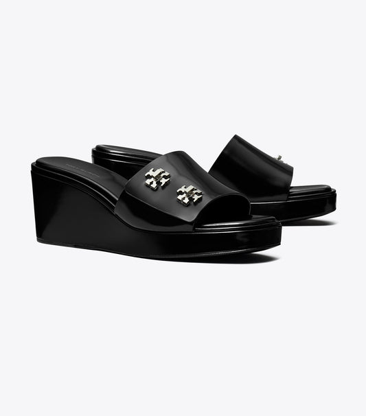 Tory Burch Turnlock Wedge Sandal - Perfect Black