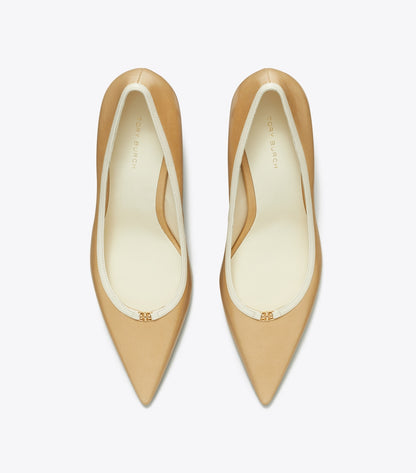 Tory Burch Double T Buckle Pump - Desert Mist / Light Cream