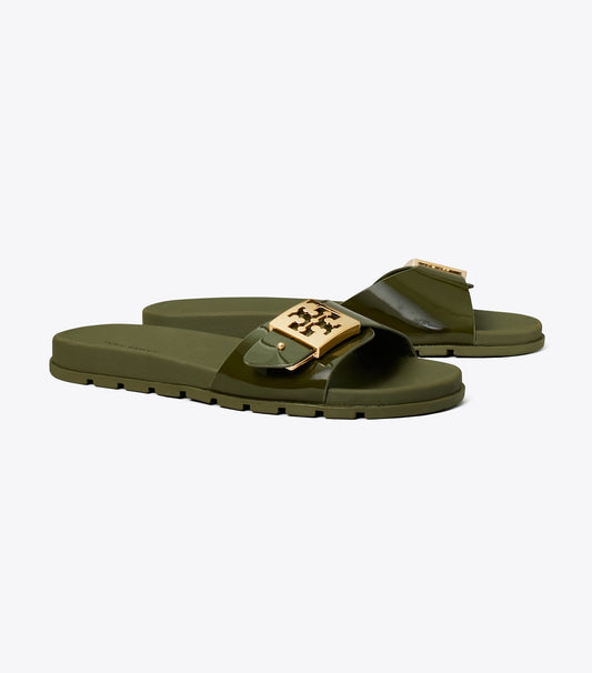 Tory Burch Mellow Slide - Dark Olive / Gold