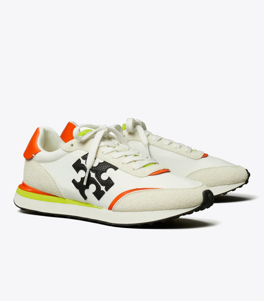 Tory Burch Destiny Trainer - White / Perfect Black / Orange
