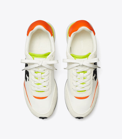 Tory Burch Destiny Trainer - White / Perfect Black / Orange
