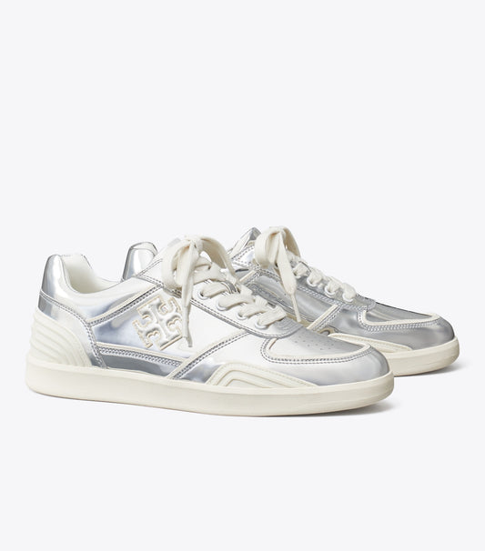 Tory Burch Clover Court Sneaker - Argento / 0yster Mushroom