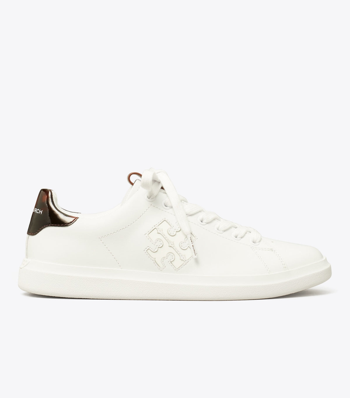 Tory Burch Double T Howell Court Sneaker - Titanium White / Creta