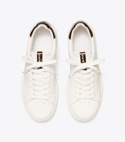 Tory Burch Double T Howell Court Sneaker - Titanium White / Creta