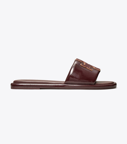 Tory Burch Double T Sport Slide - Plum / Gold