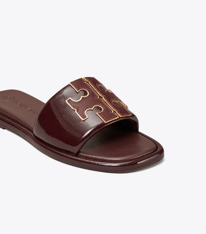Tory Burch Double T Sport Slide - Plum / Gold