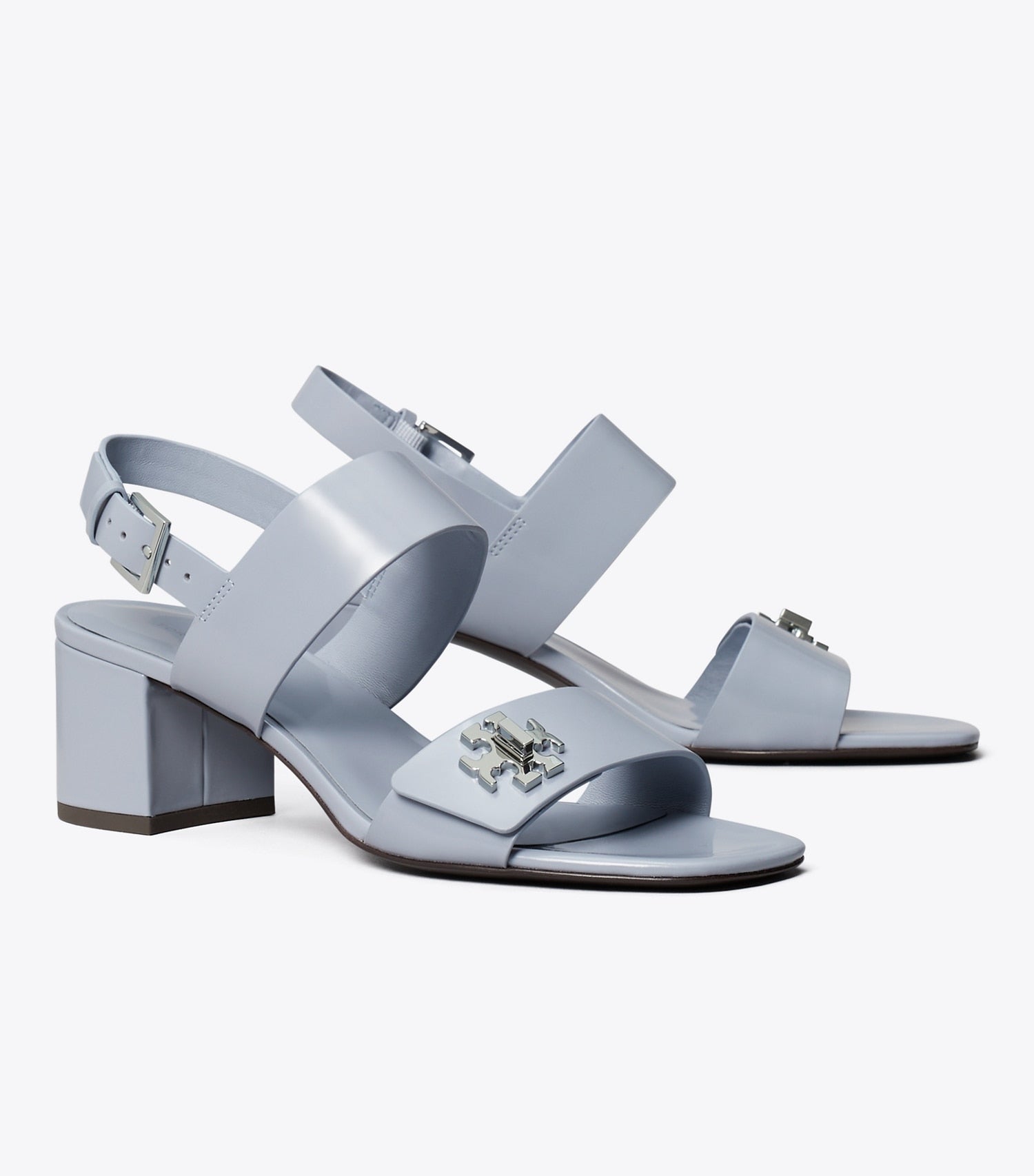 Tory Burch Turnlock Heeled Sandal - Vapor Blue