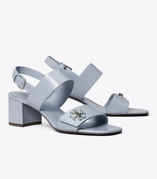 Tory Burch Turnlock Heeled Sandal - Vapor Blue