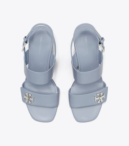 Tory Burch Turnlock Heeled Sandal - Vapor Blue