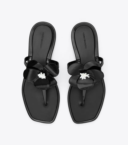 Tory Burch Flower Jelly Sandal - Perfect Black